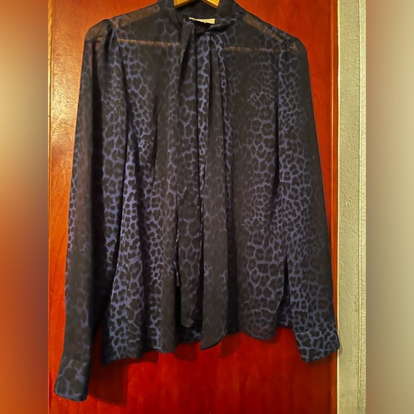 Michael Michael Kors Sheer Blue Cheater Print Sz M Women - Picture 5 of 7